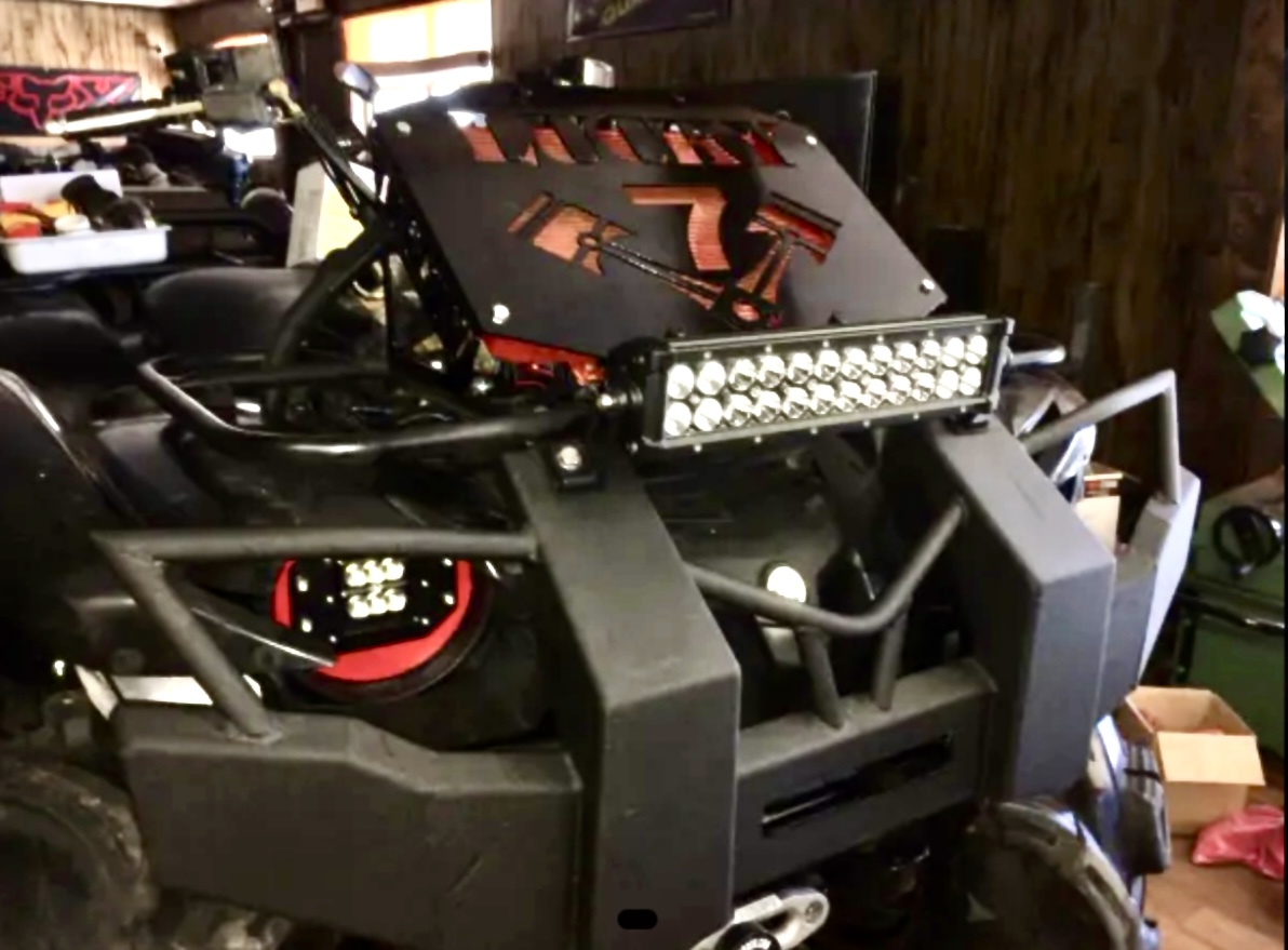 Yamaha Grizzly 550 / 700 Radiator Relocation Kit Powder Coated Black 07-26 - Image 2
