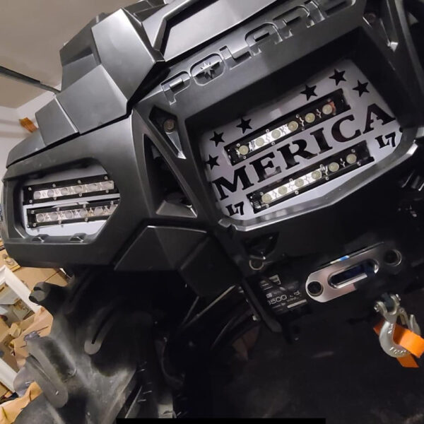Polaris Sportsman 550 850 1000 XP 09-16 & 2016-2026 Highlifter & Mud Edition 850-1000 "Send It / Merica" Double LED Light Grill